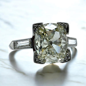 Vintage 2.01 Carat Antique Cushion Cut Diamond Engagement Ring GIA