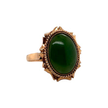 Vintage Nephrite Jade Ring 14K Rose Gold