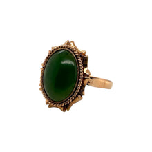 Vintage Nephrite Jade Ring 14K Rose Gold