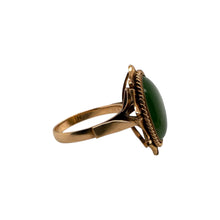 Vintage Nephrite Jade Ring 14K Rose Gold