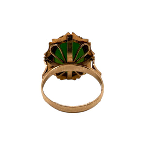 Vintage Nephrite Jade Ring 14K Rose Gold