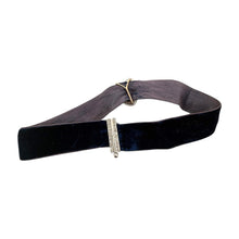 Vintage Georgian Era Rose Cut Diamond Blue Velvet Choker Necklace