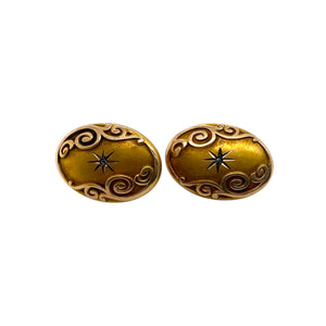 Vintage Yellow Gold Rose Cut Diamond Cufflinks