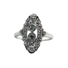 Vintage Dainty Old European Cut Diamond Cocktail Ring 18K White Gold