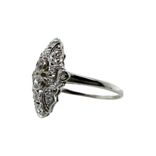 Vintage Dainty Old European Cut Diamond Cocktail Ring 18K White Gold