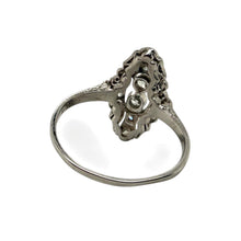 Vintage Dainty Old European Cut Diamond Cocktail Ring 18K White Gold