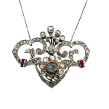 Vintage Rose Cut Diamond Conversion Necklace