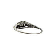 Vintage Dainty Filigree Diamond Ring 18K White Gold