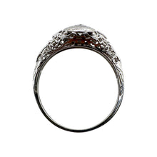 Vintage Dainty Filigree Diamond Ring 18K White Gold