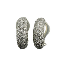 2 Carat Clip On Diamond Hoop Earrings 18K White Gold