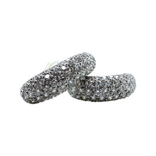 2 Carat Clip On Diamond Hoop Earrings 18K White Gold