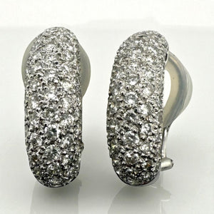 2 Carat Clip On Diamond Hoop Earrings 18K White Gold