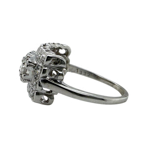 Vintage 1 Carat Diamond Cocktail Ring 14K White Gold