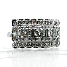 Vintage 1 Carat Diamond Cocktail Ring 14K White Gold