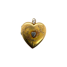 Vintage Yellow Gold Heart Locket Pendant 1943