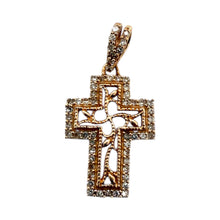Dainty Rose Gold Diamond Cross Pendant
