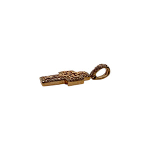 Dainty Rose Gold Diamond Cross Pendant