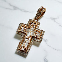 Dainty Rose Gold Diamond Cross Pendant