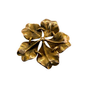 Vintage Enamel Flower Brooch Conversion Pendant 14K Yellow Gold