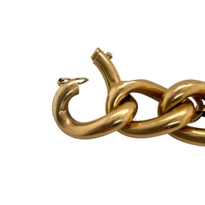 Vintage Wide Link Bracelet 18K Yellow Gold