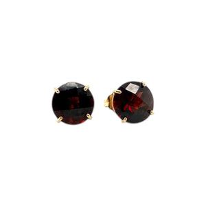 Garnet Stud Earrings 14K Yellow Gold