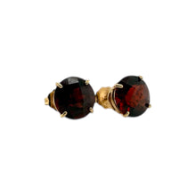 Garnet Stud Earrings 14K Yellow Gold