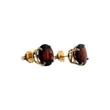 Garnet Stud Earrings 14K Yellow Gold