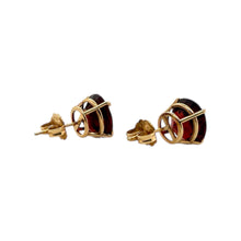Garnet Stud Earrings 14K Yellow Gold