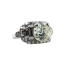 Vintage Platinum 3.09 Carat Old European Cut Diamond Engagement Ring