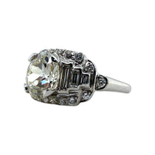 Vintage Platinum 3.09 Carat Old European Cut Diamond Engagement Ring