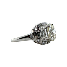 Vintage Platinum 3.09 Carat Old European Cut Diamond Engagement Ring