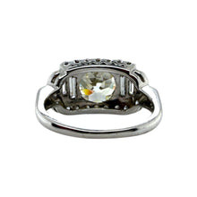 Vintage Platinum 3.09 Carat Old European Cut Diamond Engagement Ring