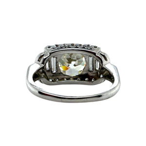 Vintage Platinum 3.09 Carat Old European Cut Diamond Engagement Ring