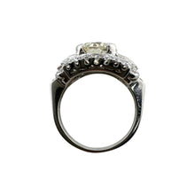 Vintage Platinum 3.09 Carat Old European Cut Diamond Engagement Ring