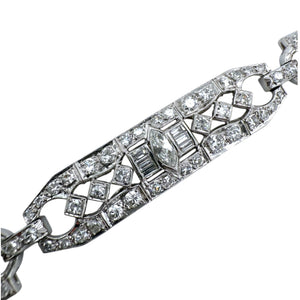 Vintage Art Deco Platinum 6 Carat Diamond Tennis Bracelet