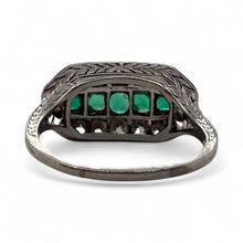 Vintage Art Deco Era Emerald & Diamond Cocktail Ring