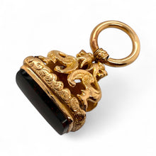Vintage Large Griffin Bloodstone Watch Fob Pendant 14K Rose Gold