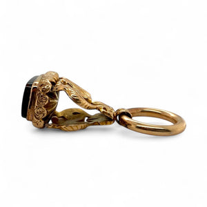 Vintage Large Griffin Bloodstone Watch Fob Pendant 14K Rose Gold