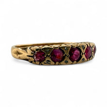 Vintage Ruby & Diamond Band 9K Rose Gold Circa 1903