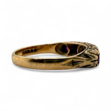 Vintage Ruby & Diamond Band 9K Rose Gold Circa 1903