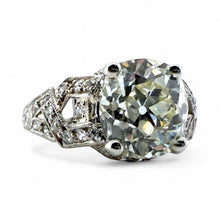 Vintage Edwardian 2.44 Carat Old Mine Cut Diamond Platinum Engagement Ring GIA