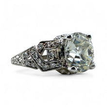 Vintage Edwardian 2.44 Carat Old Mine Cut Diamond Platinum Engagement Ring GIA