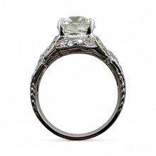 Vintage Edwardian 2.44 Carat Old Mine Cut Diamond Platinum Engagement Ring GIA