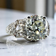 Vintage Edwardian 2.44 Carat Old Mine Cut Diamond Platinum Engagement Ring GIA