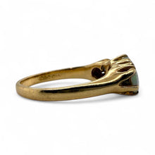 Vintage Opal & Diamond Band Style Ring 14K Yellow Gold