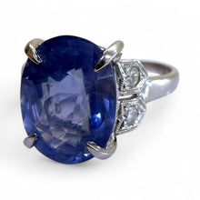 Vintage Platinum 5.11 Carat Ceylon Sapphire Ring GIA No Heat