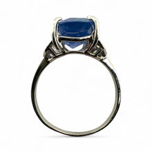 Vintage Platinum 5.11 Carat Ceylon Sapphire Ring GIA No Heat