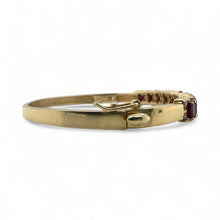 Vintage Ruby & Diamond Bangle Bracelet 14K Yellow Gold