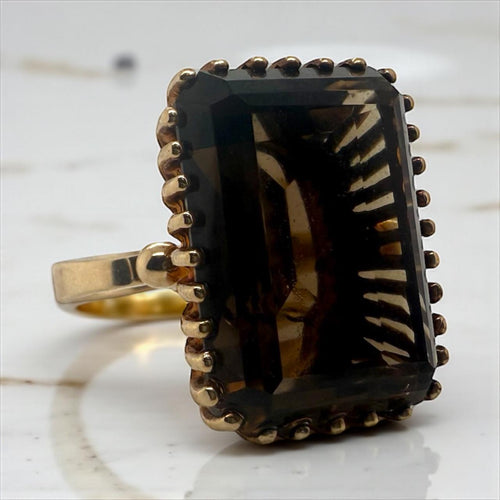 Vintage Large Smoky Quartz Statement Ring