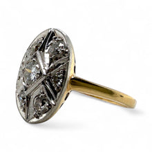 Vintage Two Toned Diamond Cocktail Ring 14K